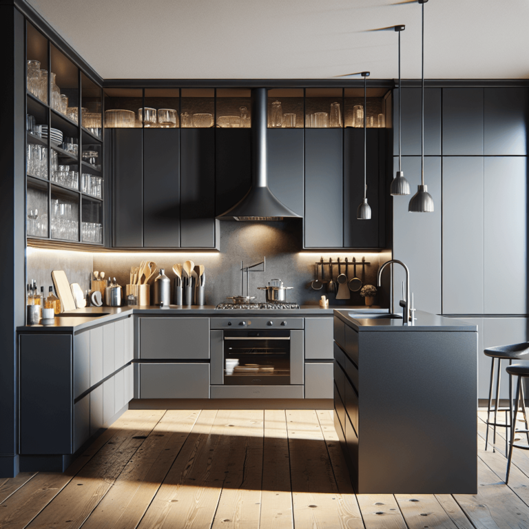 anthrazitfarbene Eck-Küche-Frankfurt am Main