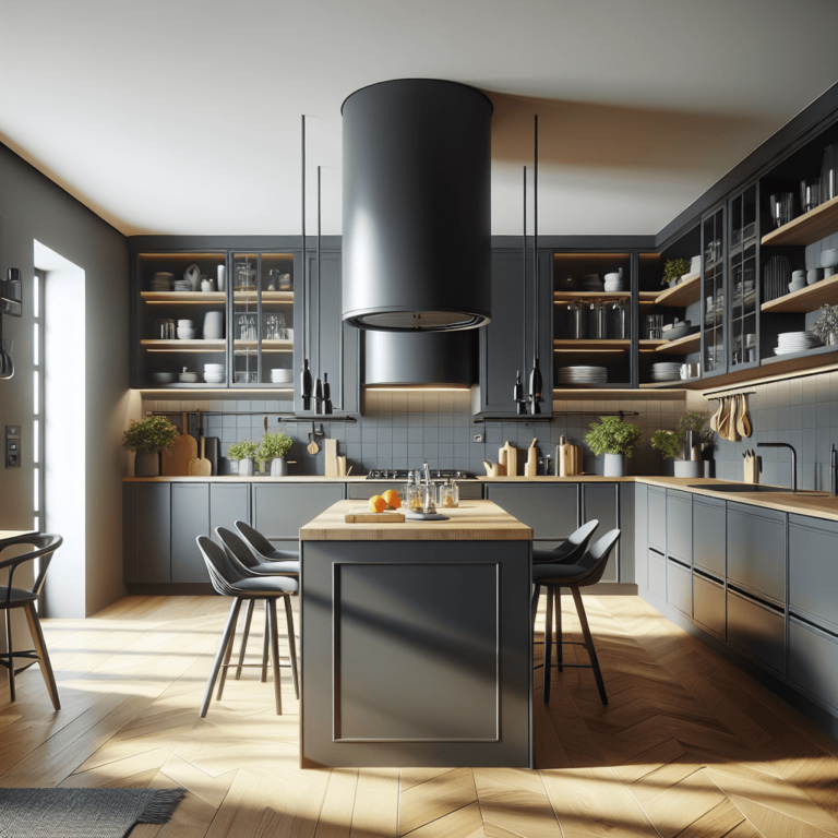 anthrazitfarbene Freistehende Küche-Frankfurt am Main