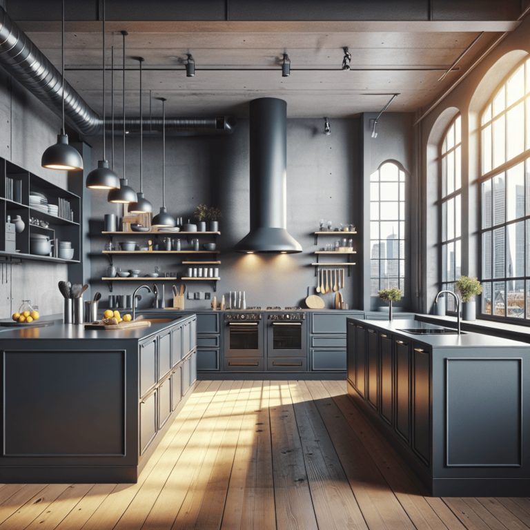 anthrazitfarbene Industrial Style Küche-Frankfurt am Main