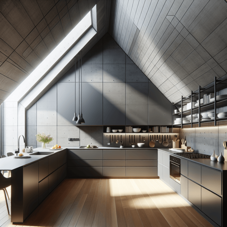 anthrazitfarbene Küche für Dachschräge-Frankfurt am Main