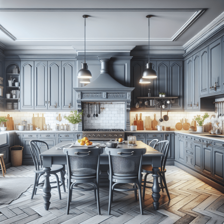 anthrazitfarbene Küche im Shabby Chic Stil-Frankfurt am Main