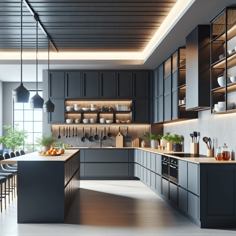 anthrazitfarbene Küche in L-Form-Frankfurt am Main