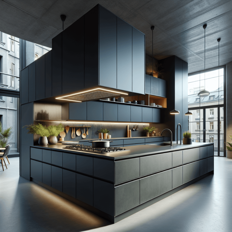 anthrazitfarbene Küche in U-Form-Frankfurt am Main