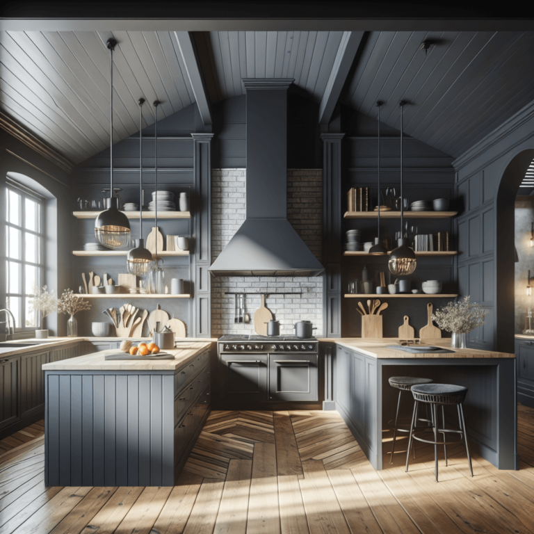 anthrazitfarbene Landhausküche-Frankfurt am Main