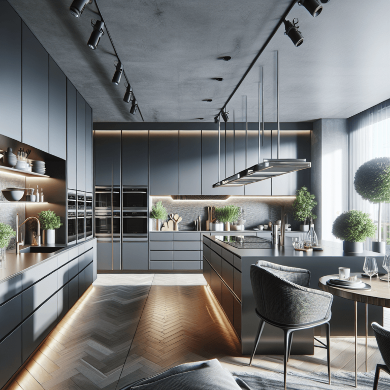 anthrazitfarbene Wohnküche-Frankfurt am Main