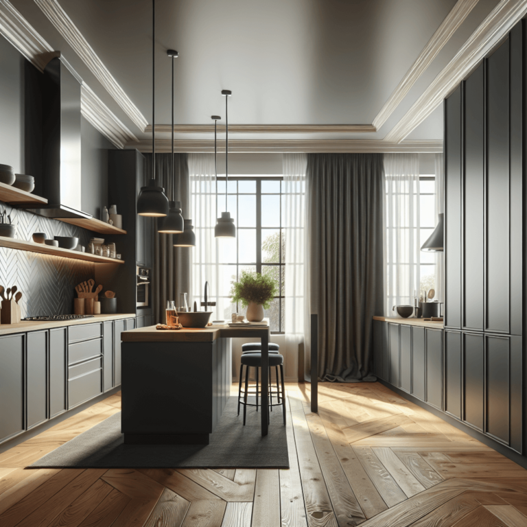 anthrazitfarbene einzeilige Küche-Frankfurt am Main