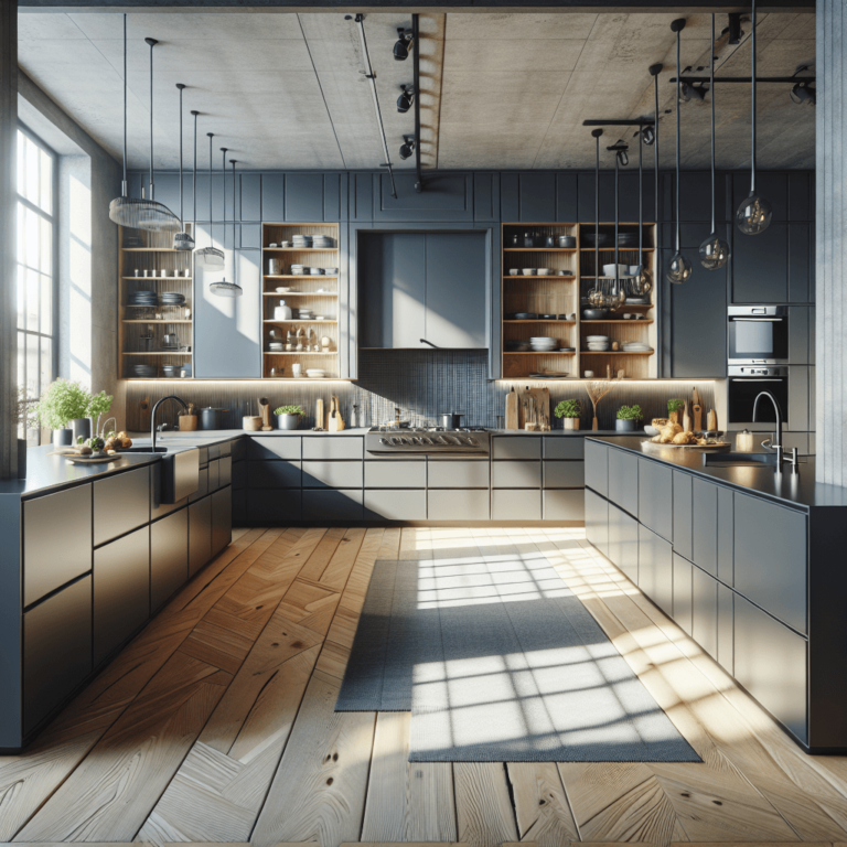 anthrazitfarbene mehrzeilige Küche-Frankfurt am Main