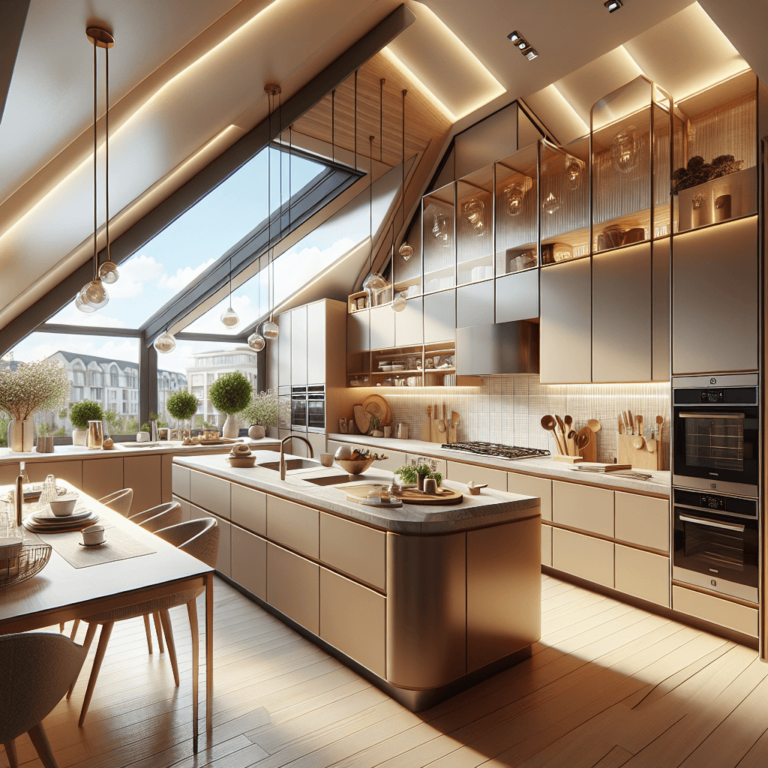 beige Küche für Dachschräge-Frankfurt am Main