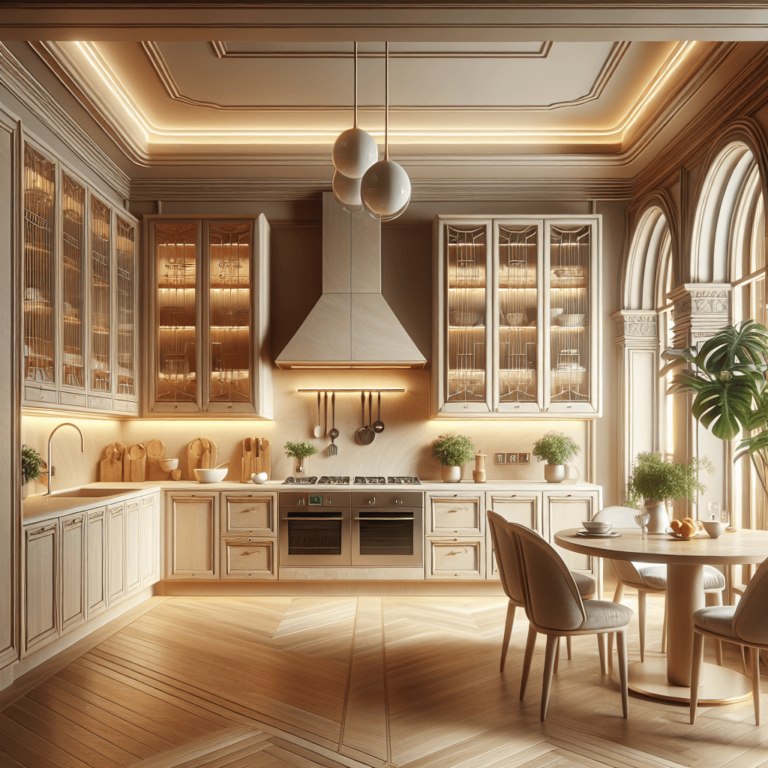 beige Küche im Art-Deco-Stil-Frankfurt am Main