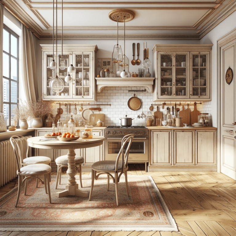 beige Küche im Shabby Chic Stil-Frankfurt am Main