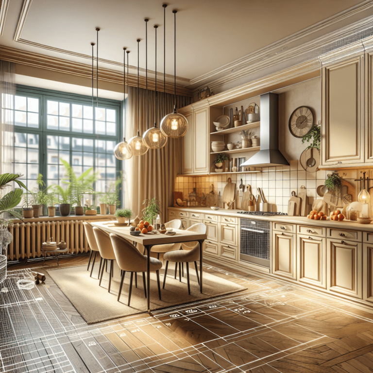 beige Küche im Vintage Chic Stil-Frankfurt am Main