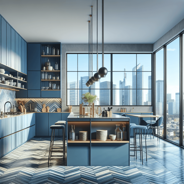 blaue Einbauküche-Frankfurt am Main