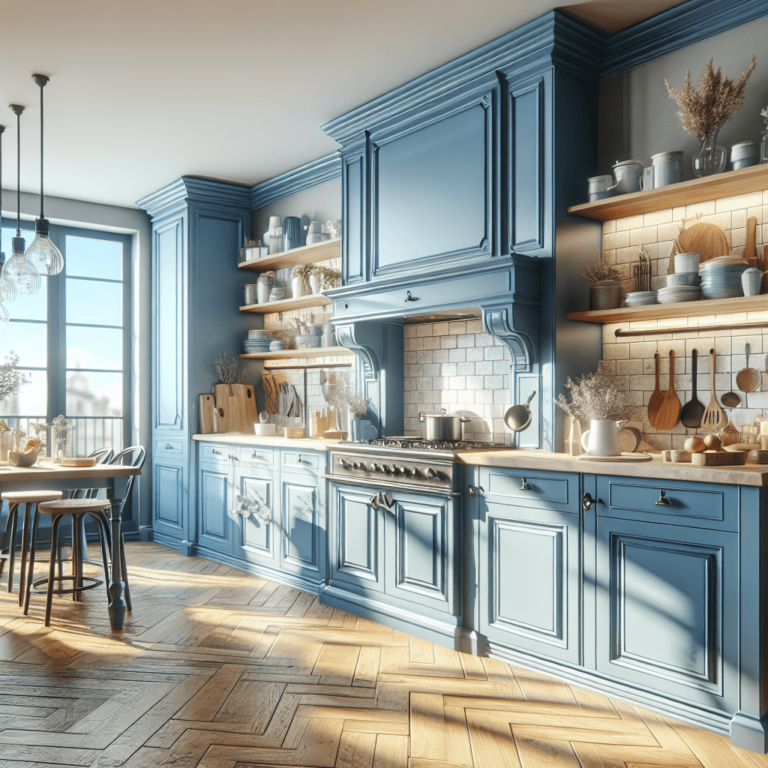 blaue Küche im Shabby Chic Stil-Frankfurt am Main