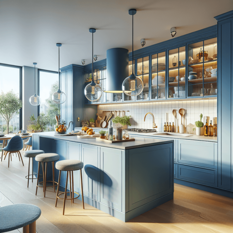 blaue Küche im skandinavischen Stil-Frankfurt am Main