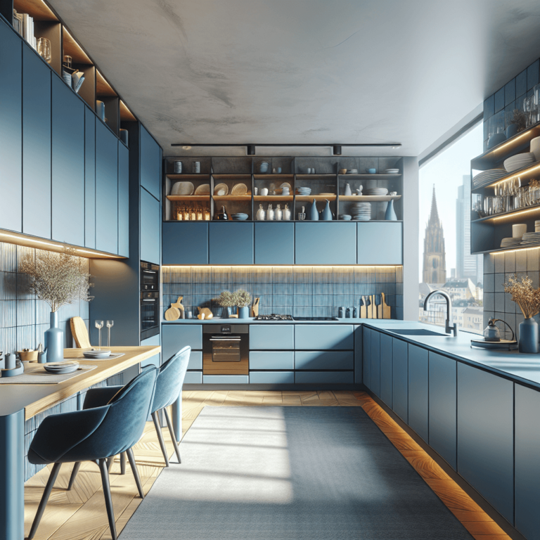 blaue Modulare Küche-Frankfurt am Main