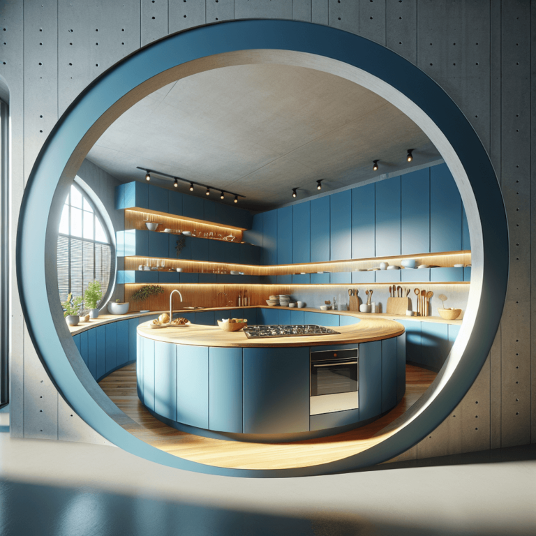 blaue Rondell Küche-Frankfurt am Main