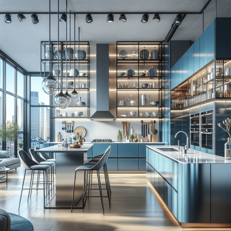 blaue Wohnküche-Frankfurt am Main