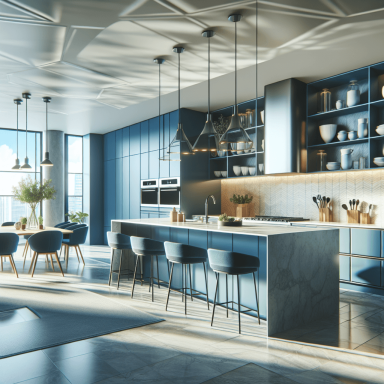 blaue mehrzeilige Küche-Frankfurt am Main