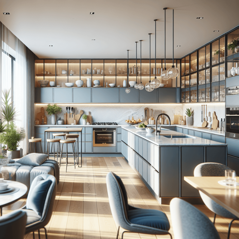 blaugraue Anrichte Küche-Frankfurt am Main