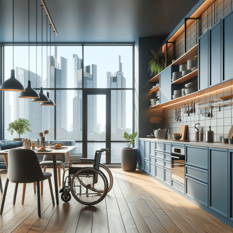 blaugraue Barrierefreie Küche-Frankfurt am Main
