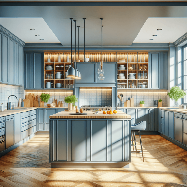 blaugraue Design Küche-Frankfurt am Main