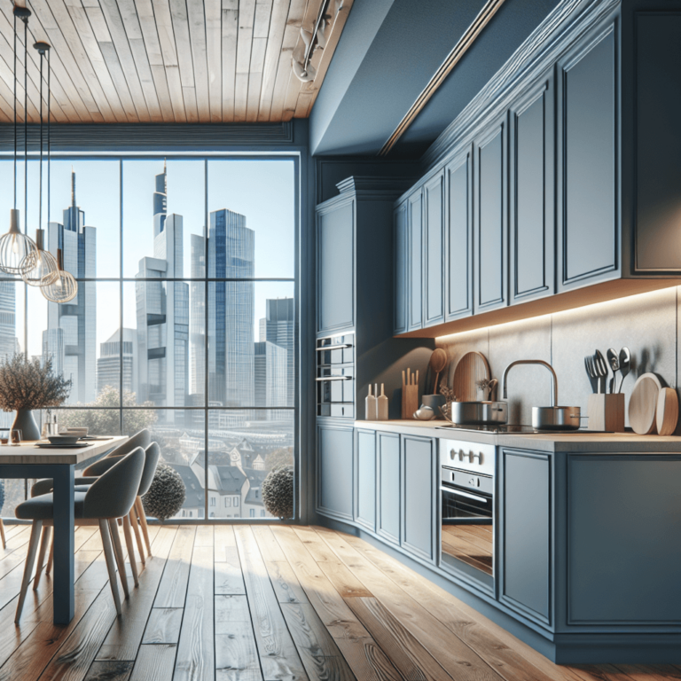 blaugraue Einbauküche-Frankfurt am Main