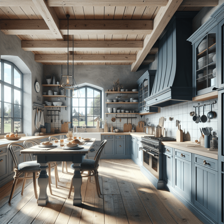blaugraue Landhausküche-Frankfurt am Main