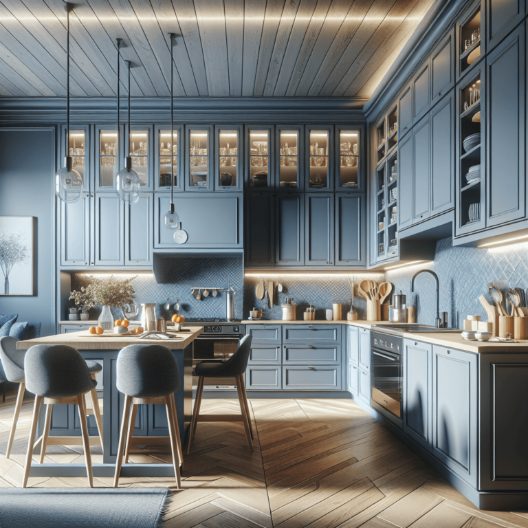 blaugraue Minimalismus Küche-Frankfurt am Main