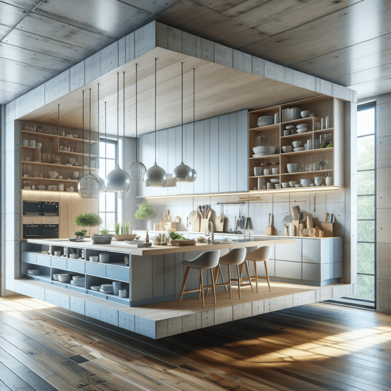 blaugraue Schwebende Küche-Frankfurt am Main