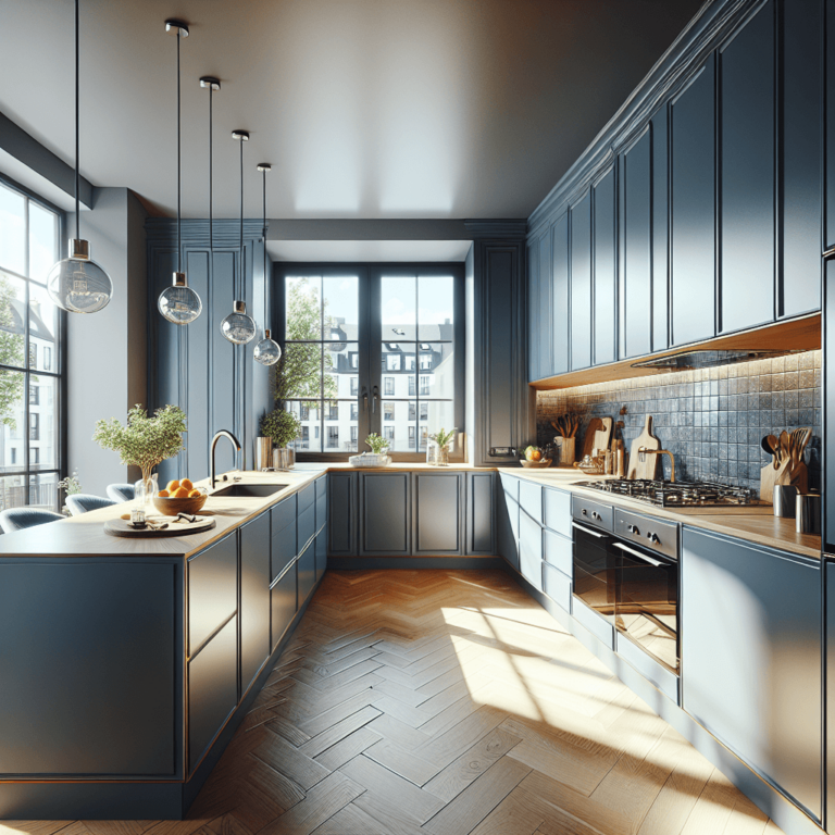 blaugraue Singleküche-Frankfurt am Main