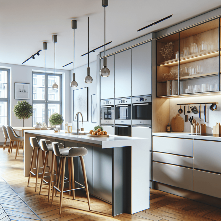 blaugraue Wohnküche-Frankfurt am Main