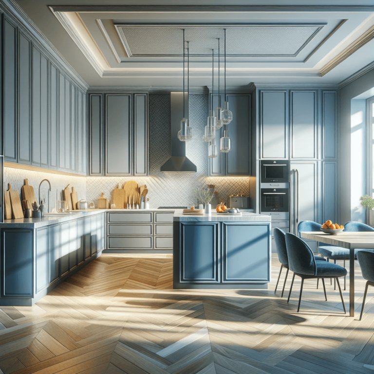 blaugraue einzeilige Küche-Frankfurt am Main