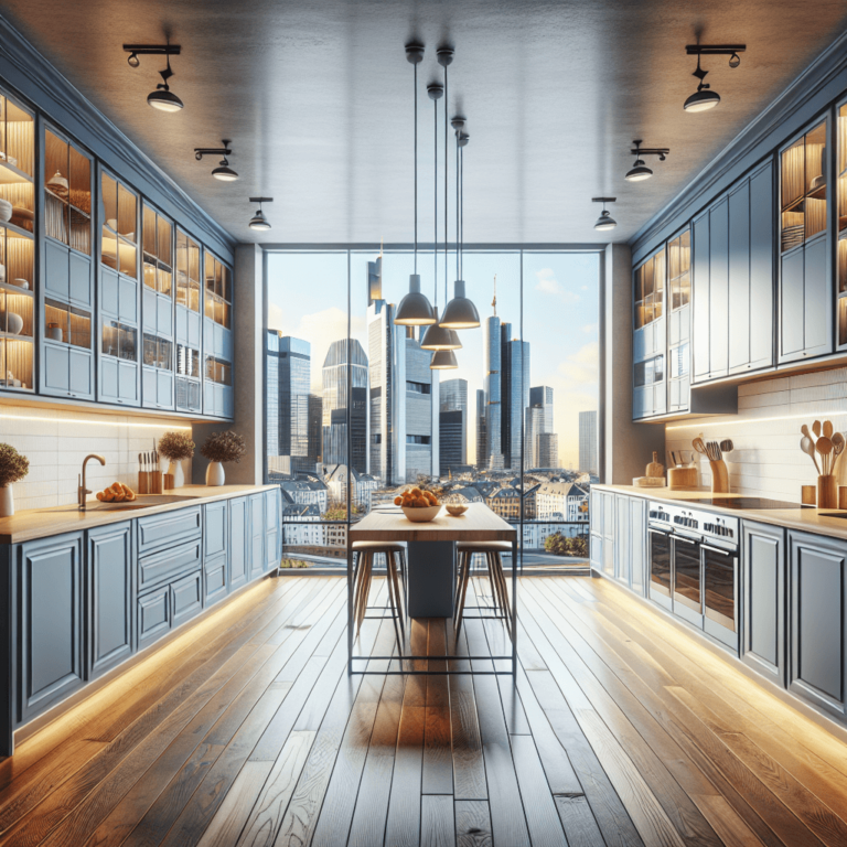 blaugraue mehrzeilige Küche-Frankfurt am Main