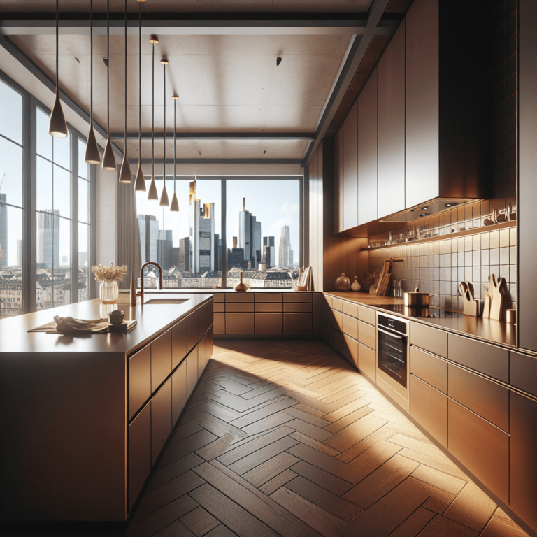 braune Küche für Dachschräge-Frankfurt am Main