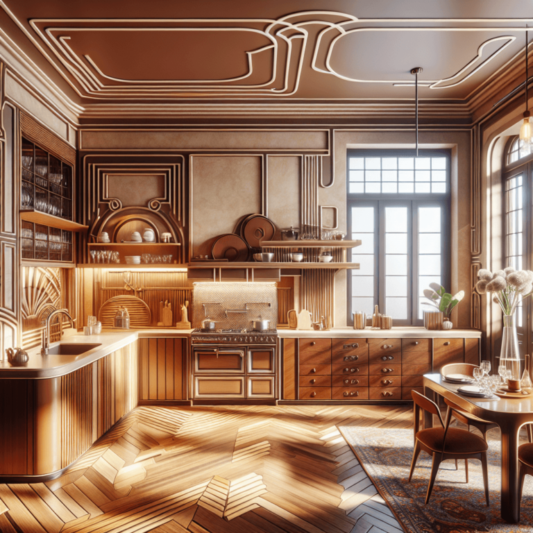 braune Küche im Art-Deco-Stil-Frankfurt am Main