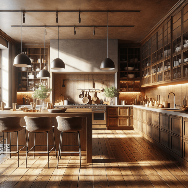 braune Küche im Bauernhausstil-Frankfurt am Main