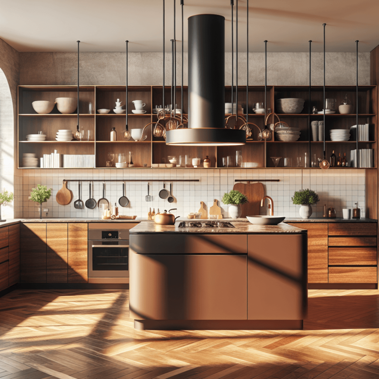 braune Küche im skandinavischen Stil-Frankfurt am Main