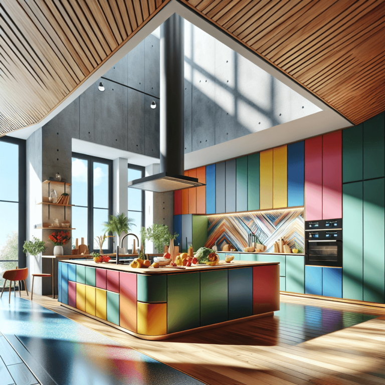 bunte Küche für Dachschräge-Frankfurt am Main