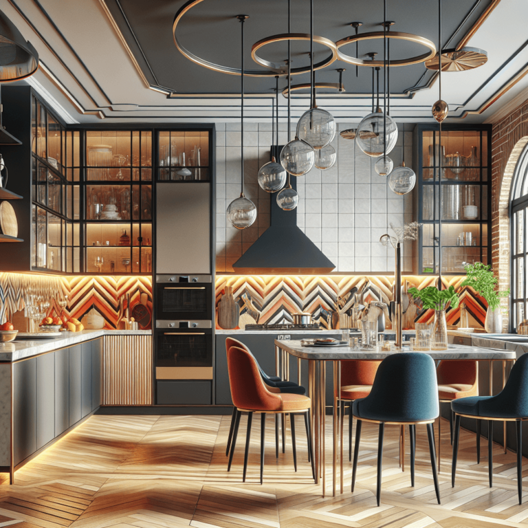 bunte Küche im Art-Deco-Stil-Frankfurt am Main