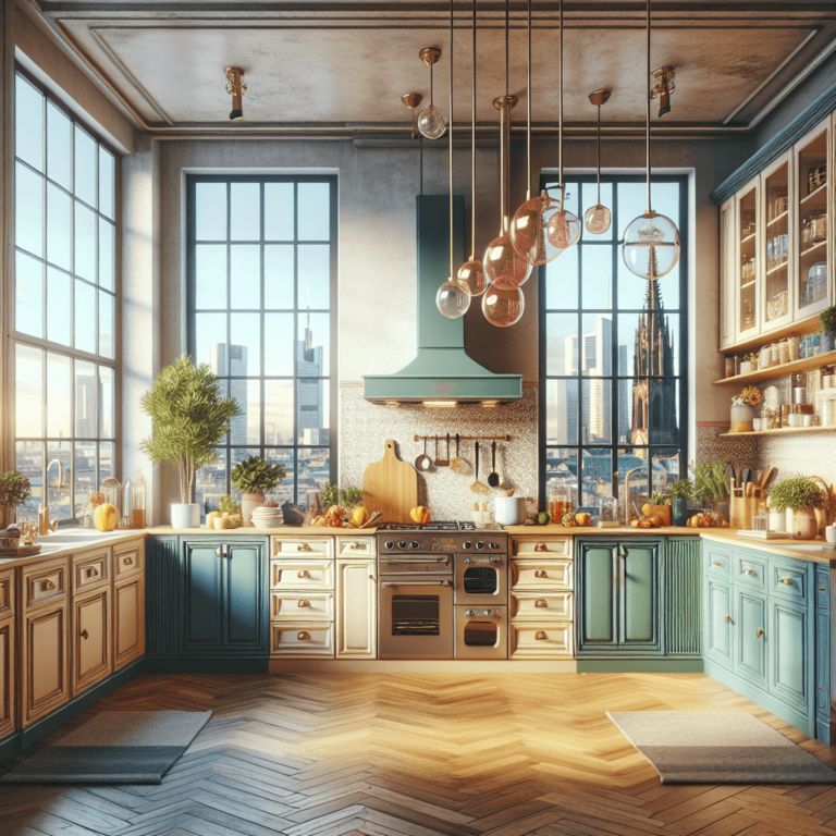 bunte Küche im Vintage Chic Stil-Frankfurt am Main