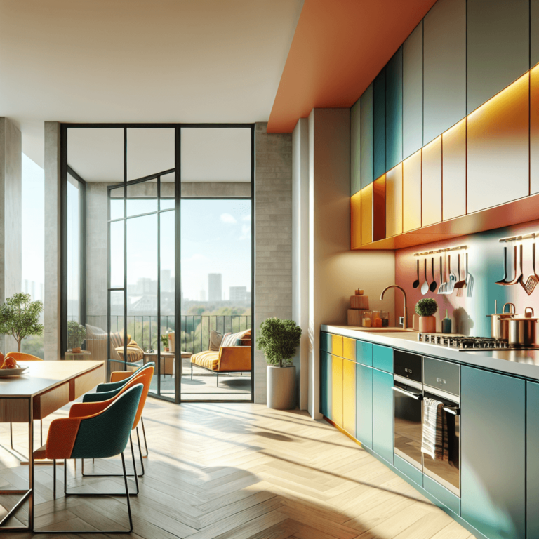 bunte Küche in L-Form-Frankfurt am Main