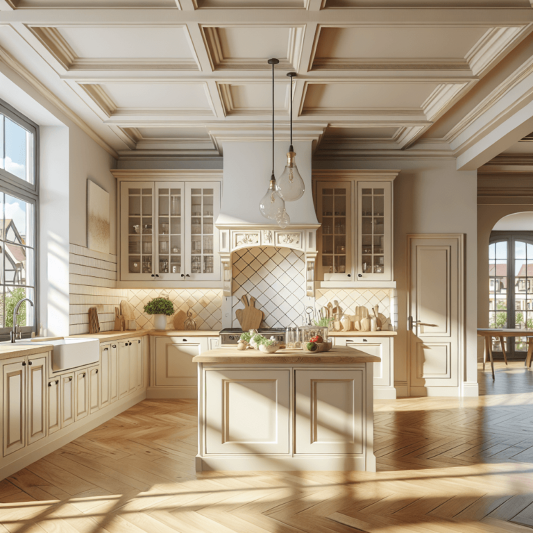 cremefarbene Küche im Bauernhausstil-Frankfurt am Main