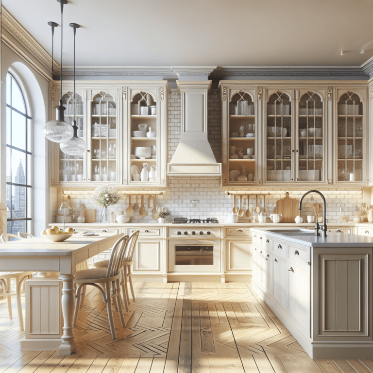 cremefarbene Küche im Shabby Chic Stil-Frankfurt am Main