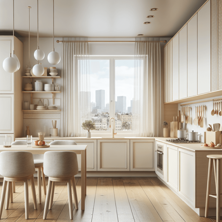 cremefarbene Küche im skandinavischen Stil-Frankfurt am Main