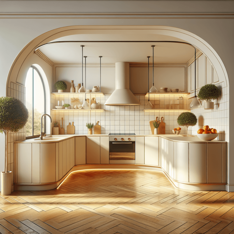 cremefarbene Küche in G-Form-Frankfurt am Main