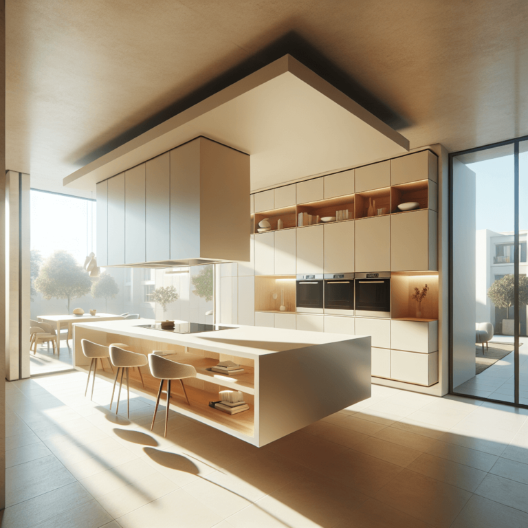 cremefarbene Schwebende Küche-Frankfurt am Main