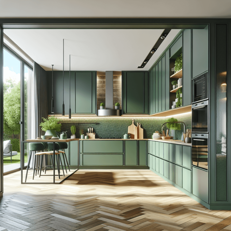 grüne Einbauküche-Frankfurt am Main