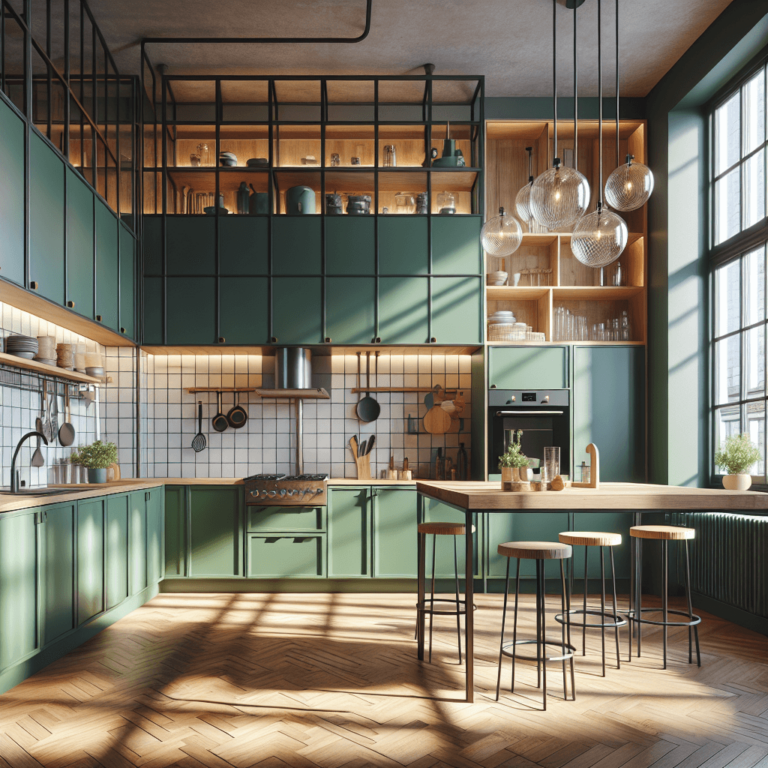 grüne Industrial Style Küche-Frankfurt am Main