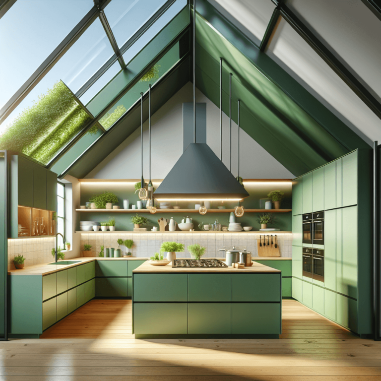 grüne Küche für Dachschräge-Frankfurt am Main