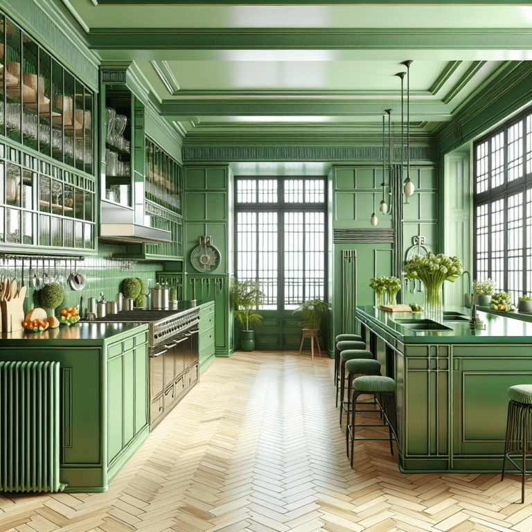 grüne Küche im Art-Deco-Stil-Frankfurt am Main